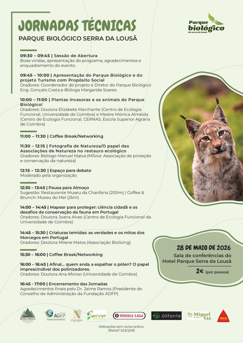 I Jornadas Técnicas do Parque Biológico da Serra da Lousã promovem ciência, ambiente e conhecimento no dia 28 de maio!