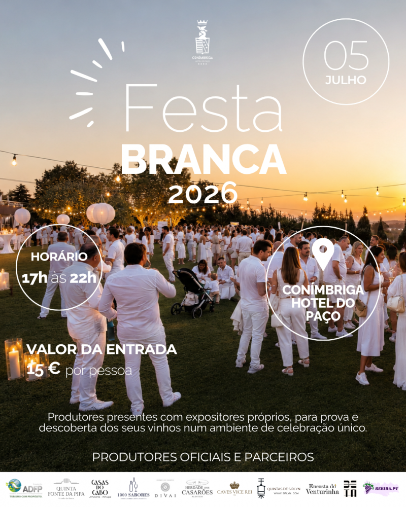 Festa Branca 2026 regressa ao Conímbriga Hotel do Paço para celebrar o verão em Condeixa