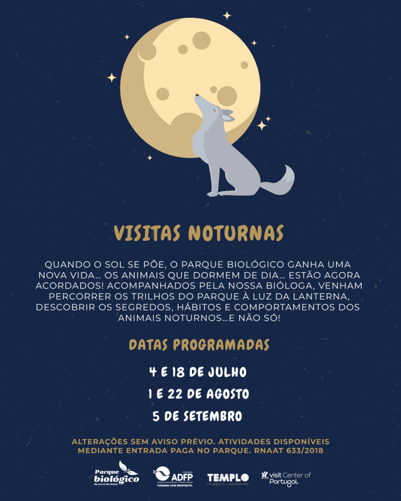 Visitas Noturnas no Parque Biológico em Miranda do Corvo estão de volta este verão!