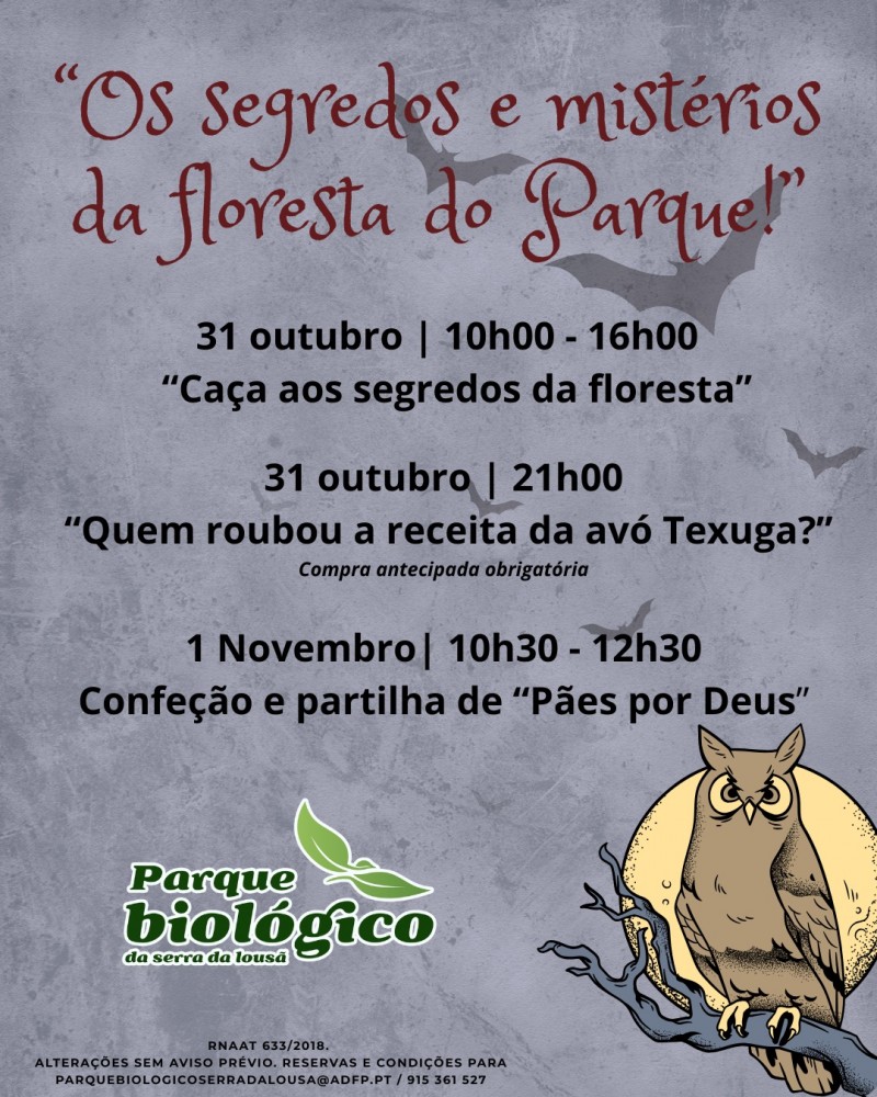 Dia das Bruxas no Parque Biológico da Serra da Lousã com mistérios, animais e Pão por Deus!